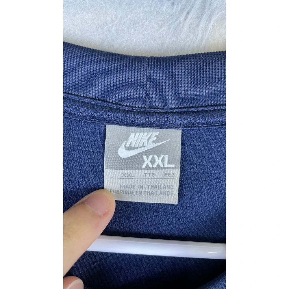 Nike Athletic Shirt Mens XXL Navy Blue Excellent Mesh Short Sleeve Logo
